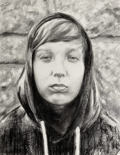 Portrait Junge, Bleistift/Kohle auf Papier, 35 x 50 cm