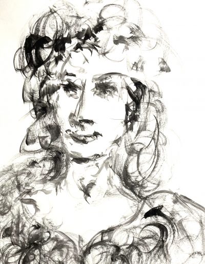 Portrait, Tusche auf Papier