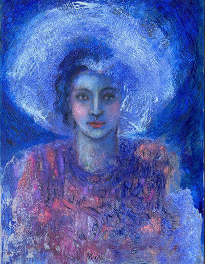 NimbusWolke, 2025, Mischtechnik (Monotypie, Tusche, Buntstift, Pastell)auf Papier, 21 x 29,7 cm